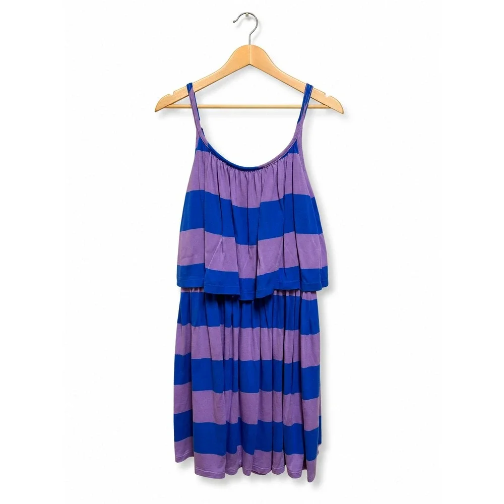 Ralph Lauren Girls Purple Blue Striped Tiered Sundress Size M‎ 8-10 Sleeveless